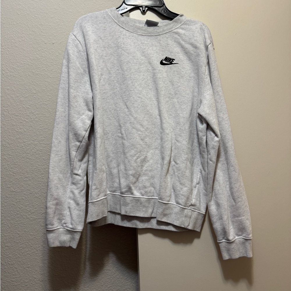 Nike Women's Light Gray Crew Neck Sweater